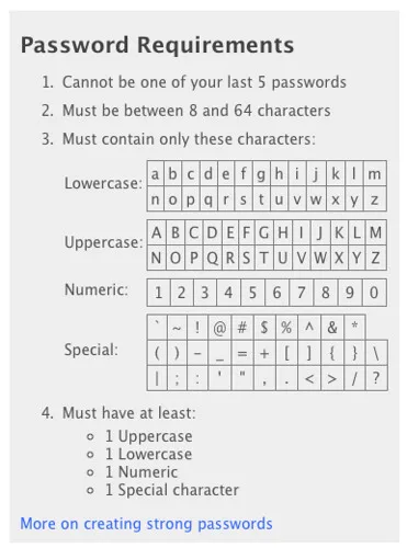 password ccomplexity