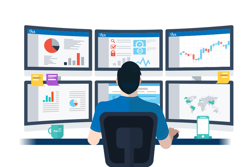 Managed SOC - Security analysts monitoring network activity and investigating security incidents